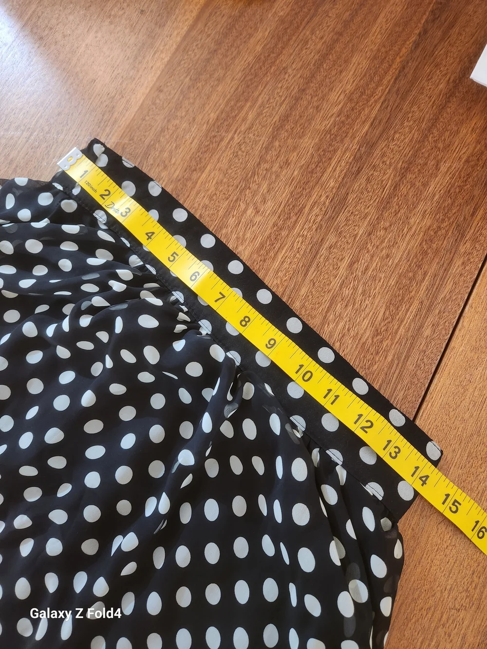 Arden B Black and White Polka Dot High-Low Skirt Med